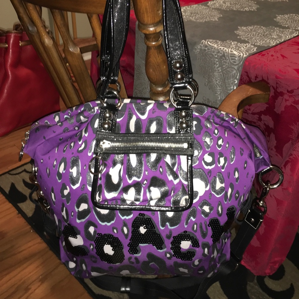 Coach XL Poppy Ocelot Spotlight Tote